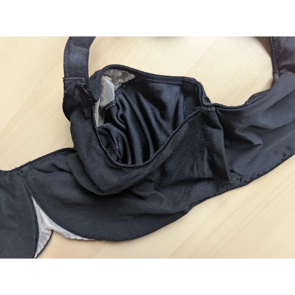 Chantelle Black Lace Underwire Bra with‎ Insert Pouches 13F1 38D